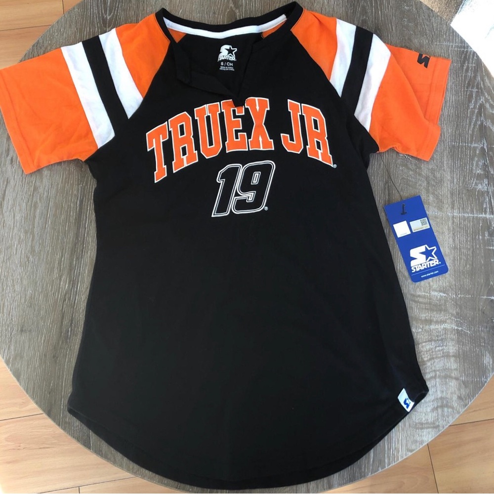 STARTER Black & Orange 'TRUEX JR 19' Short Sleeve Tee